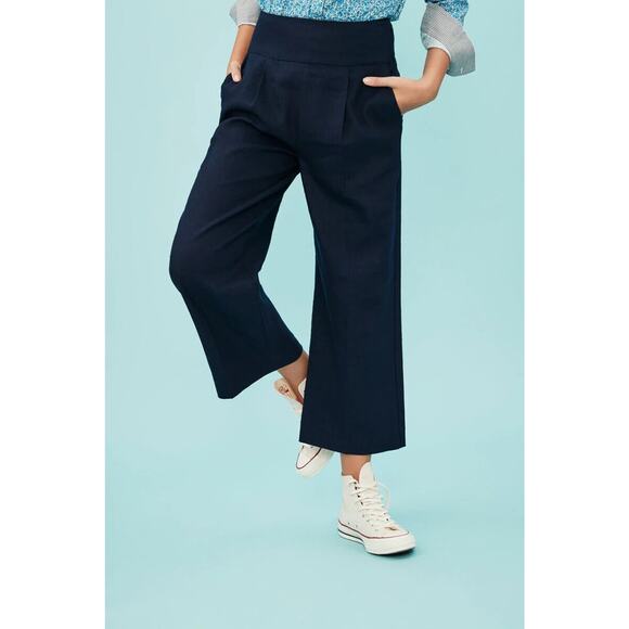 COURT & ROWE NEW $99 Side Zip Wide Leg Nice Pant Blue Night Size 6 - Picture 1 of 4
